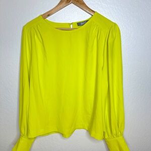 Marled Reunited BLOUSE Bright Yellow Top Size Large NEW NWT